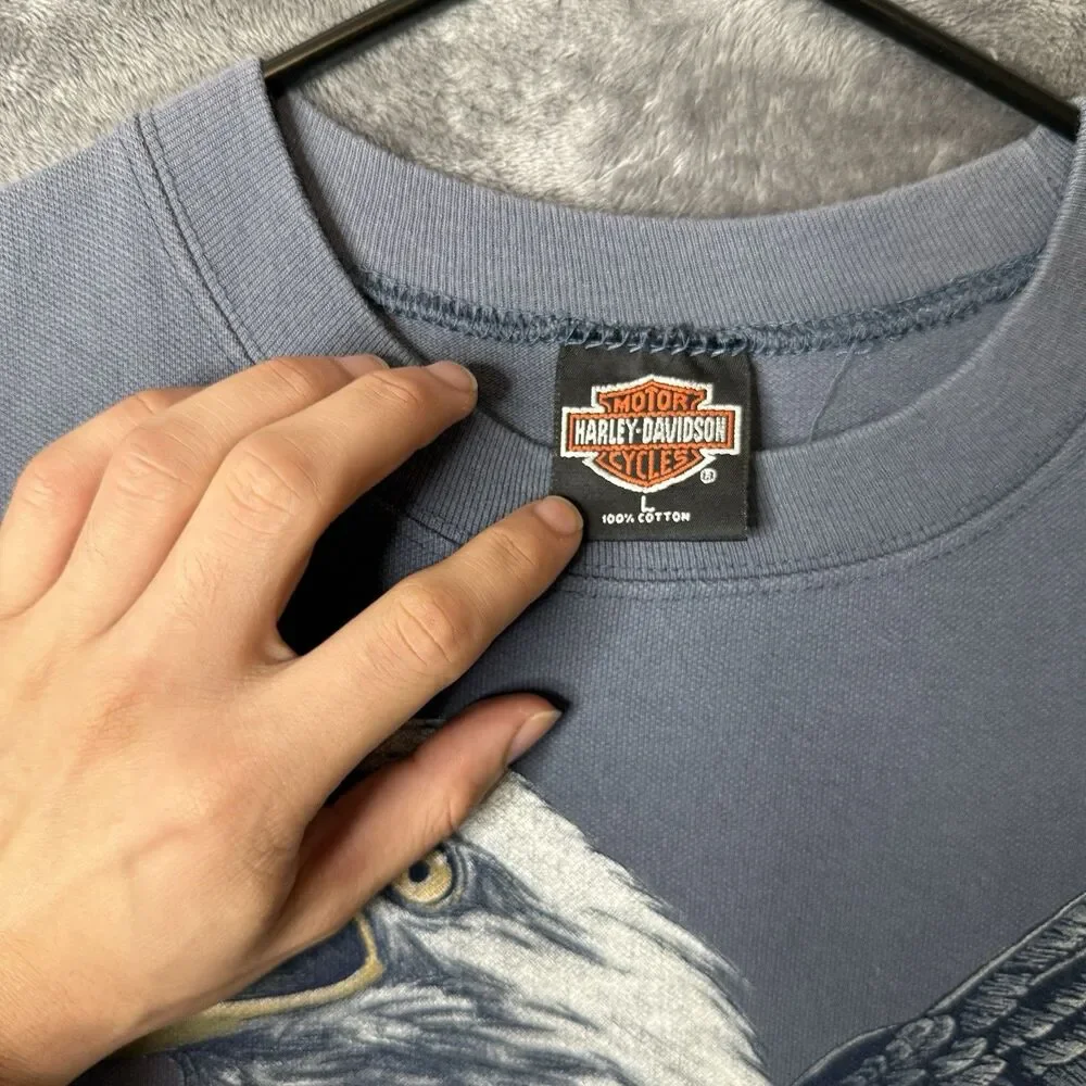Vintage Harley Davidson Embroidered Logo Short Sleeve Large New Orleans LA